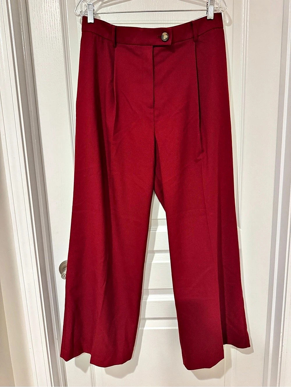 NWT. Ann Taylor Wide Leg Cherry Pie Burgundy Pants Size 12P